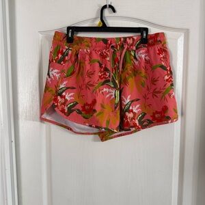 Columbia Women’s Pink Floral Drawstring Shorts Sz L. MH-195